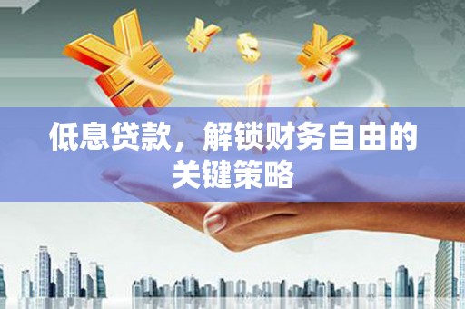 桃江低息贷款，解锁财务自由的关键策略