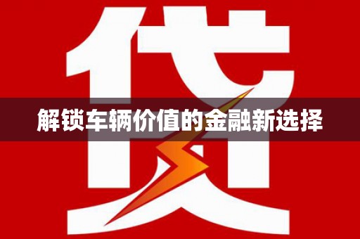 盐城解锁车辆价值的金融新选择