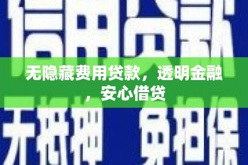 新平无隐藏费用贷款，透明金融，安心借贷