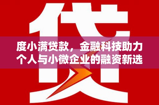 晋江度小满贷款，金融科技助力个人与小微企业的融资新选择