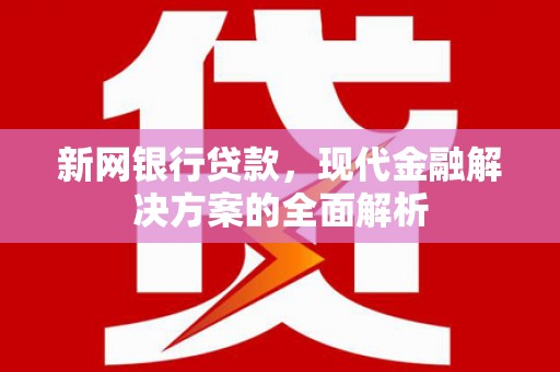 麻豆新网银行贷款，现代金融解决方案的全面解析