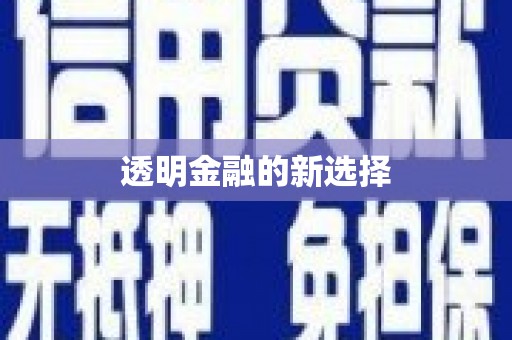 驿城透明金融的新选择