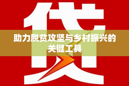 盐田助力脱贫攻坚与乡村振兴的关键工具